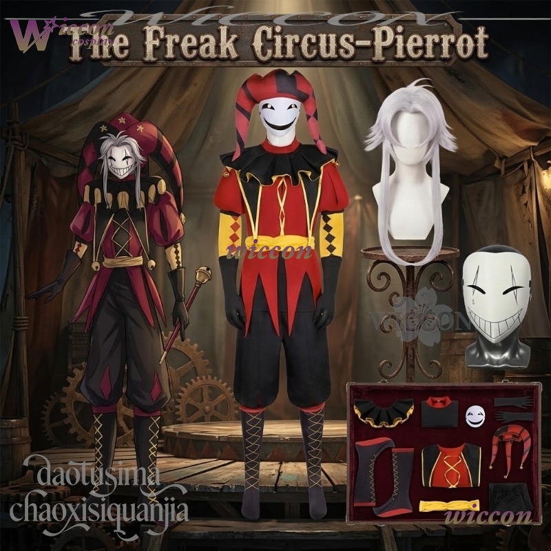 Black Face Mask Pack - iesq/ Strój Cosplay Freakak Game Circusus