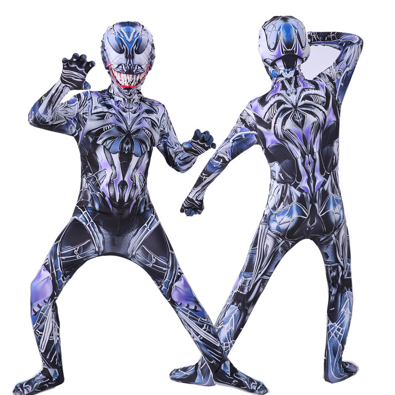 Black Face Mask Pack - Czarno-fioletowy kostium cosplay Venom, kombinezon na