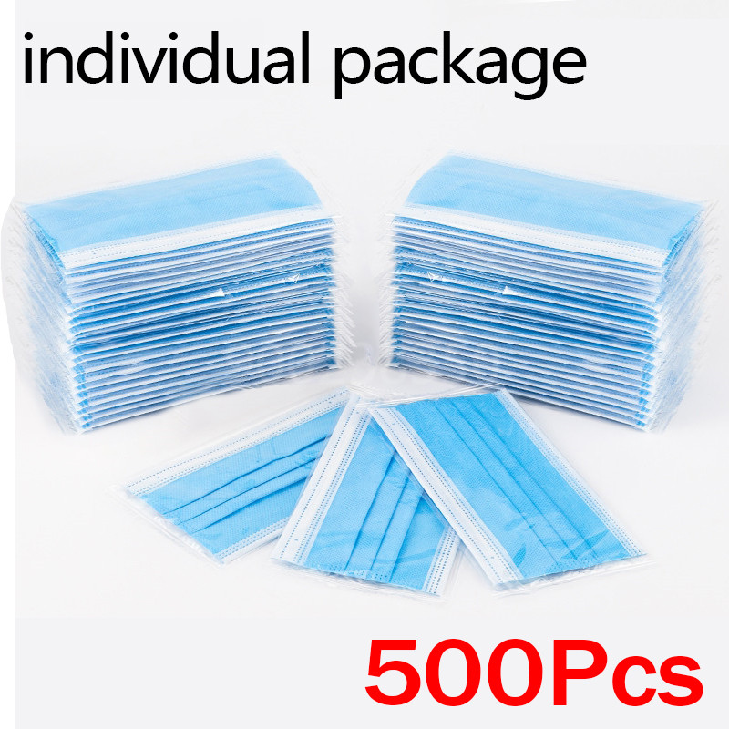 Disposable Mask Blue - 10-500 szt. Jednorazowe maski dla dorosłych,